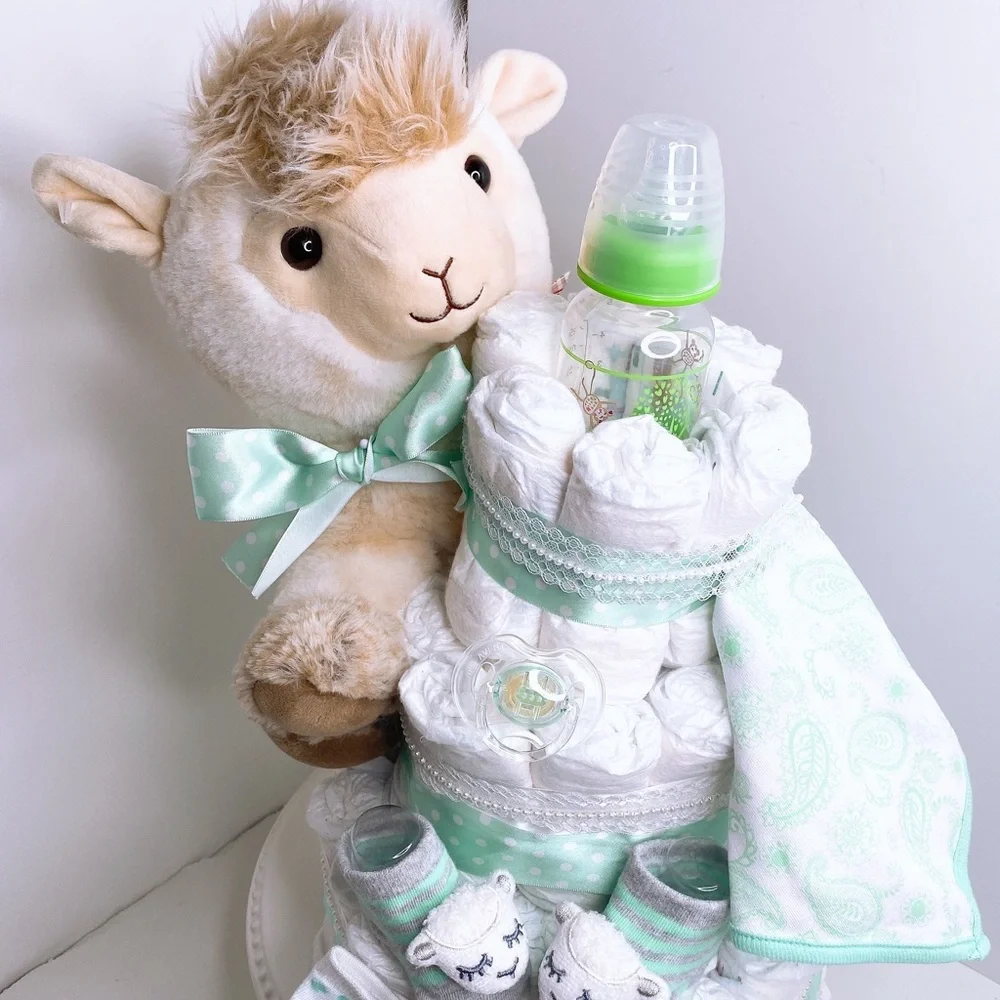 Lamb Diaper Cake, Easter Baby Shower